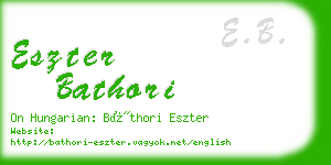 eszter bathori business card